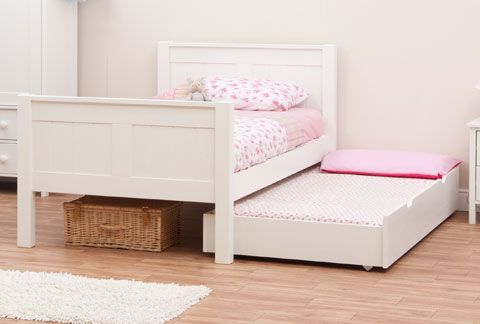 childrens white wooden bed