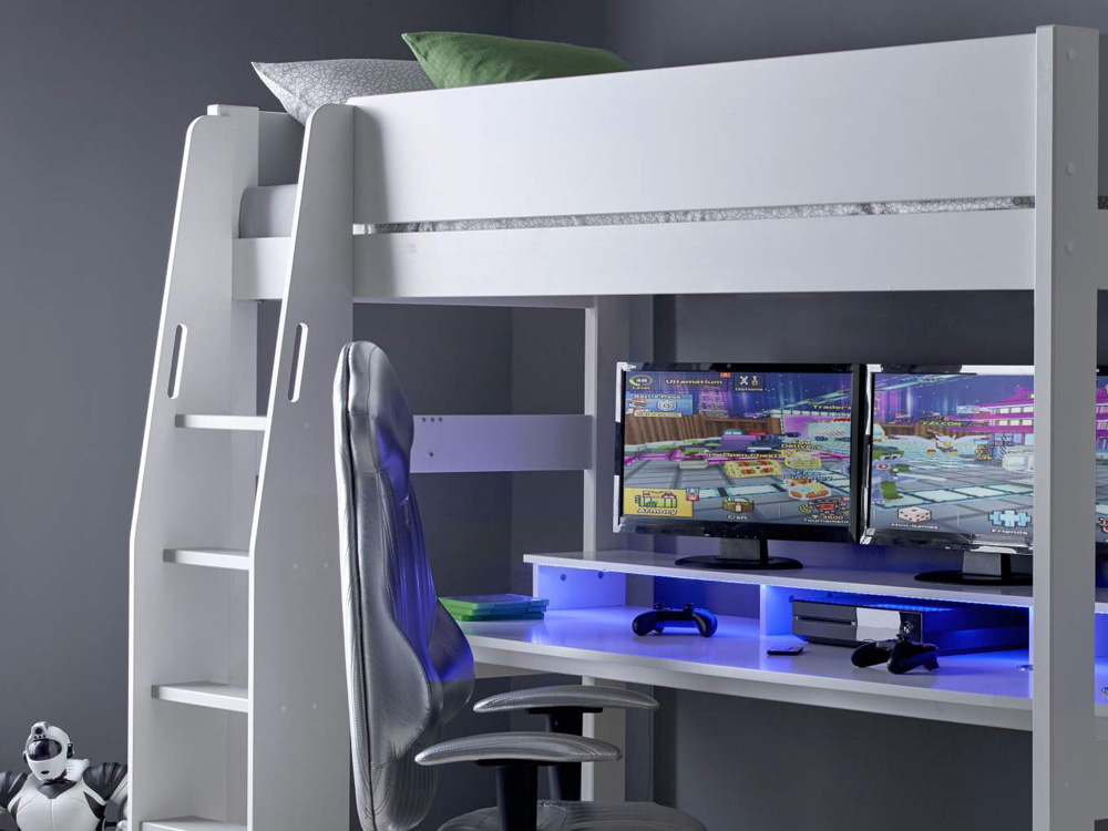 Urban Grey Console Gaming Highsleeper Kids Beds UK