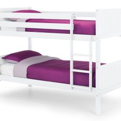 bella white bunk bed dressed