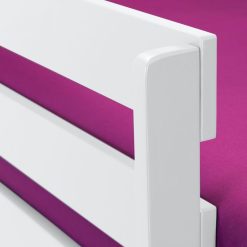 bella white bunk bed siderail detail