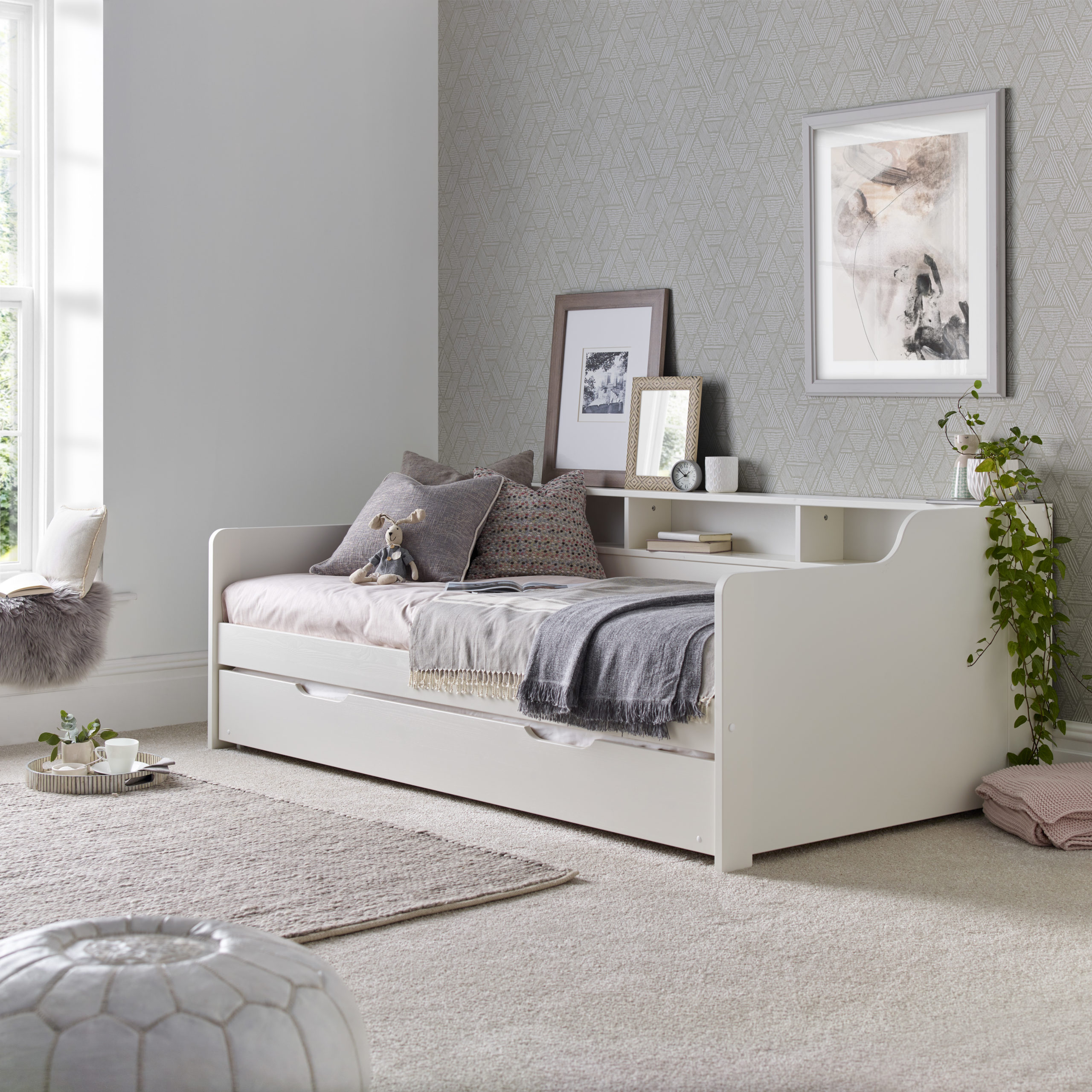 Day beds with shelves deals
