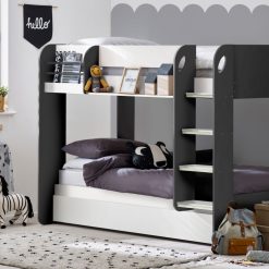 mars bunk charcoal white roomset