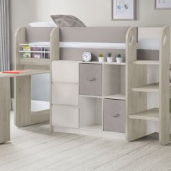 saturn midsleeper taupe oak open roomset