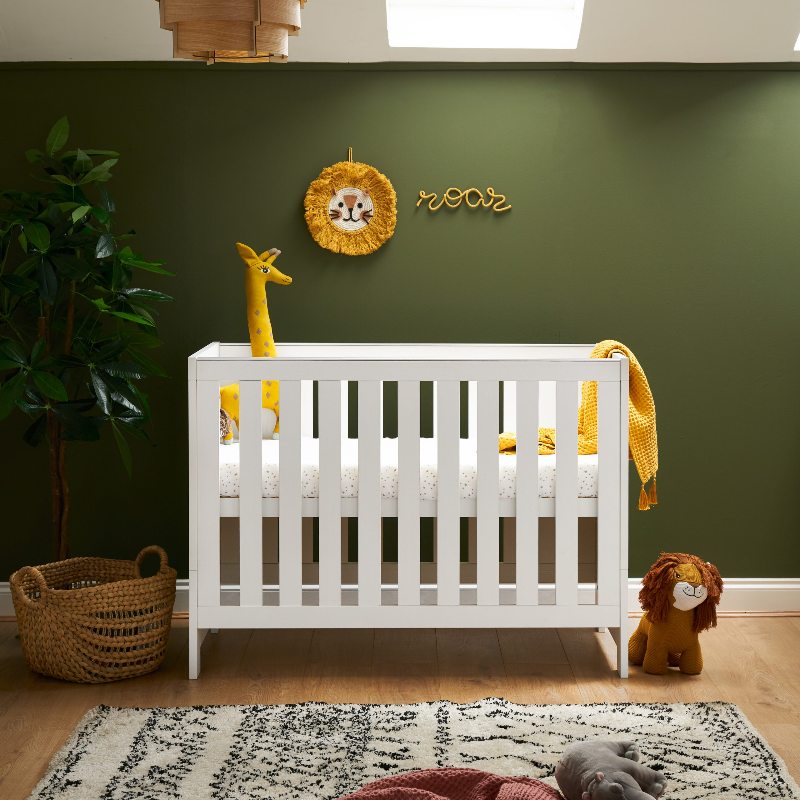Nika Mini Cot Bed White Wash Kids Beds UK