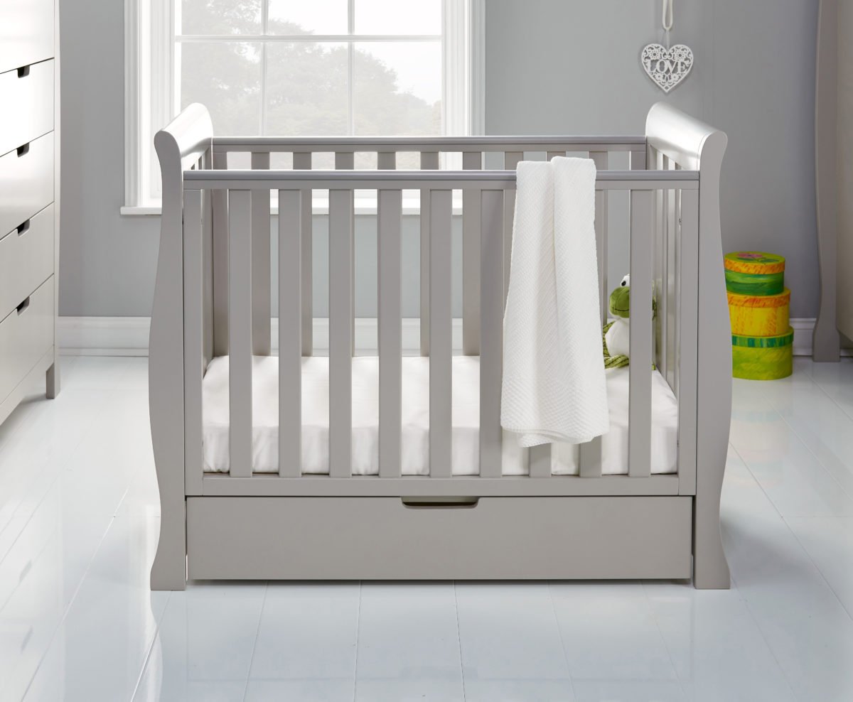 Stamford Space Saver Cot Sprung Mattress Warm Grey Kids Beds UK
