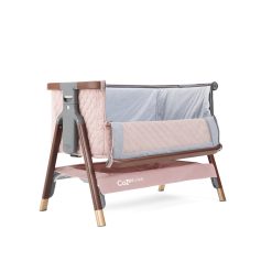 CoZee Luxe Bedside Crib Walnut Blush 2