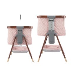 CoZee Luxe Bedside Crib Walnut Blush 6