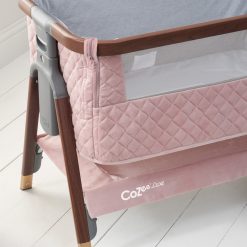 CoZee Luxe Bedside Crib Walnut Blush Hero 2