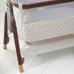 CoZee Luxe Bedside Crib Walnut Cream Hero 2