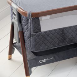 CoZee Luxe Bedside Crib Walnut Slate Hero 4