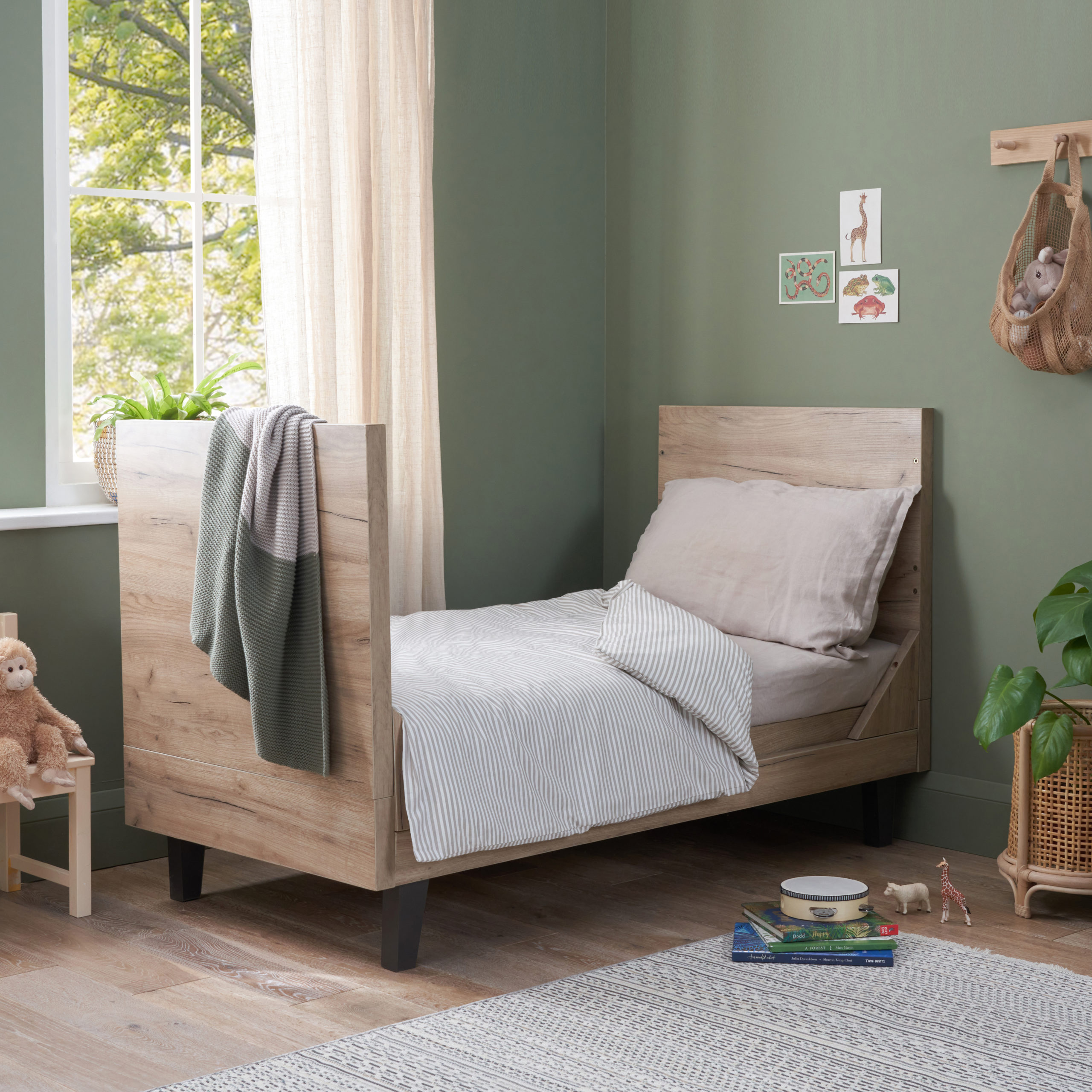 Grey sales wood cot