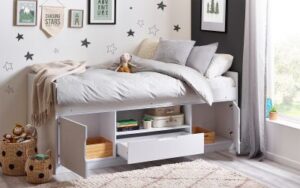 atom low sleeper white open roomset