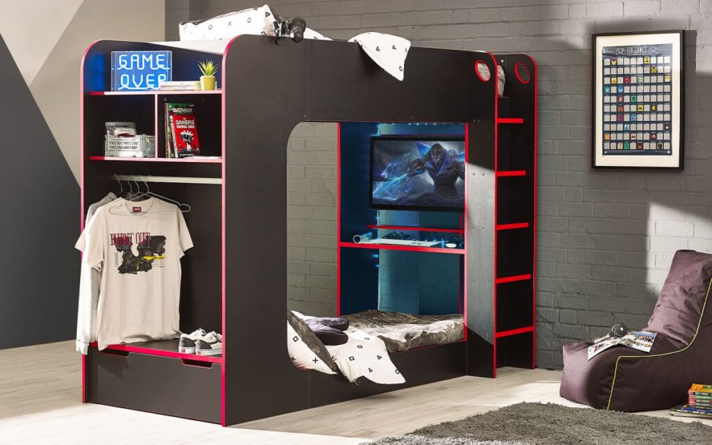 impact gaming bunk black red roomset