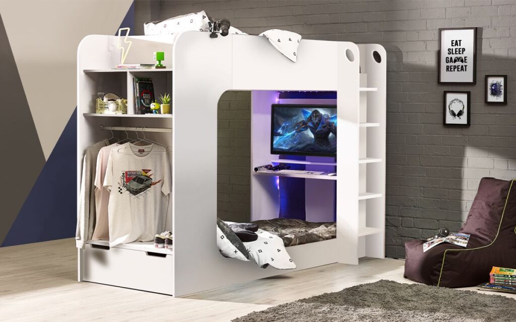 impact gaming bunk white roomset