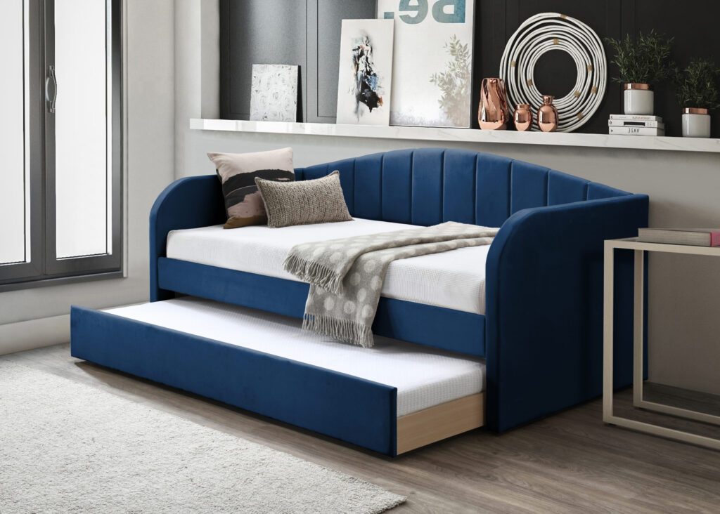 Fabric Day Bed Blue Open scaled