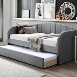 Fabric Day Bed Grey Open scaled