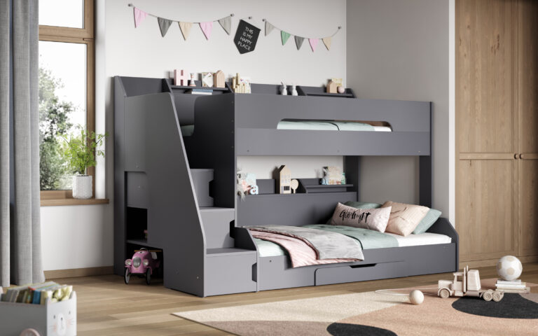 Slick Triple Bunk Bed Grey tz1(2)