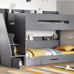 slick staircas bunk bed in grey 1