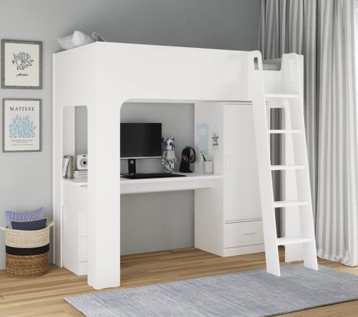 flintshire furniture eden white high sleeper bed 800x708