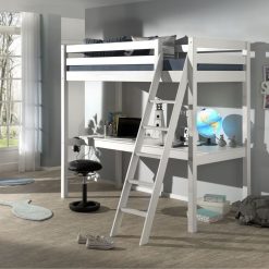 Breeze high sleeper white with desk 98965
