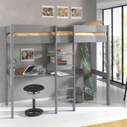 Breeze high sleeper with desk grey 49593