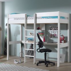 Breeze high sleeper with desk white 15728