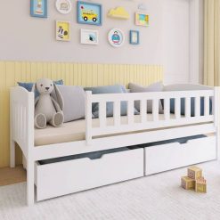 Kai white starter bed with drawers 49226