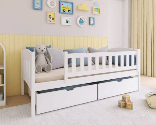 Kai white starter bed with drawers 49226