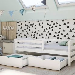 Noah starter bed with rail white 61695