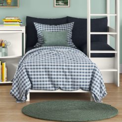 uno s high sleepers with new chair bed saphire blue with pull out desk close front view crop chair bed