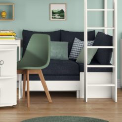 uno s high sleepers with new chair bed saphire blue with pull out desk front view crop chair closed