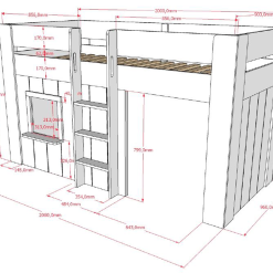 Hideaway House Midsleeper 0000 Hideaway House dimensions 69470