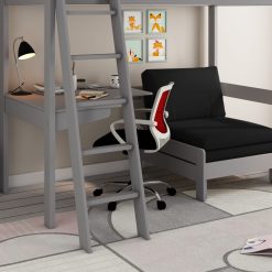 kids avenue estella grey high sleeper bed 1 with black sofabed desk 01