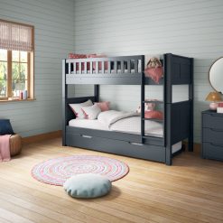 stompa arven blue bunk bed open trundle closed angled