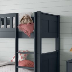 stompa arven blue bunk bed with open trundle headboard