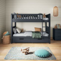 stompa arven blue bunk bed with pair drawers closed front
