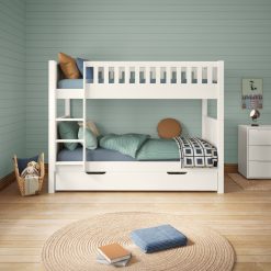 stompa arven white bunk bed open trundle closed front