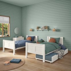 stompa arven white bunk bed open trundle detached