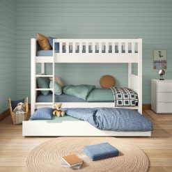 stompa arven white bunk bed open trundle open front