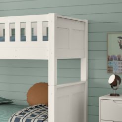 stompa arven white bunk bed with open trundle headboard