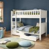stompa arven white bunk bed with pair drawers closed angled zoomed 1
