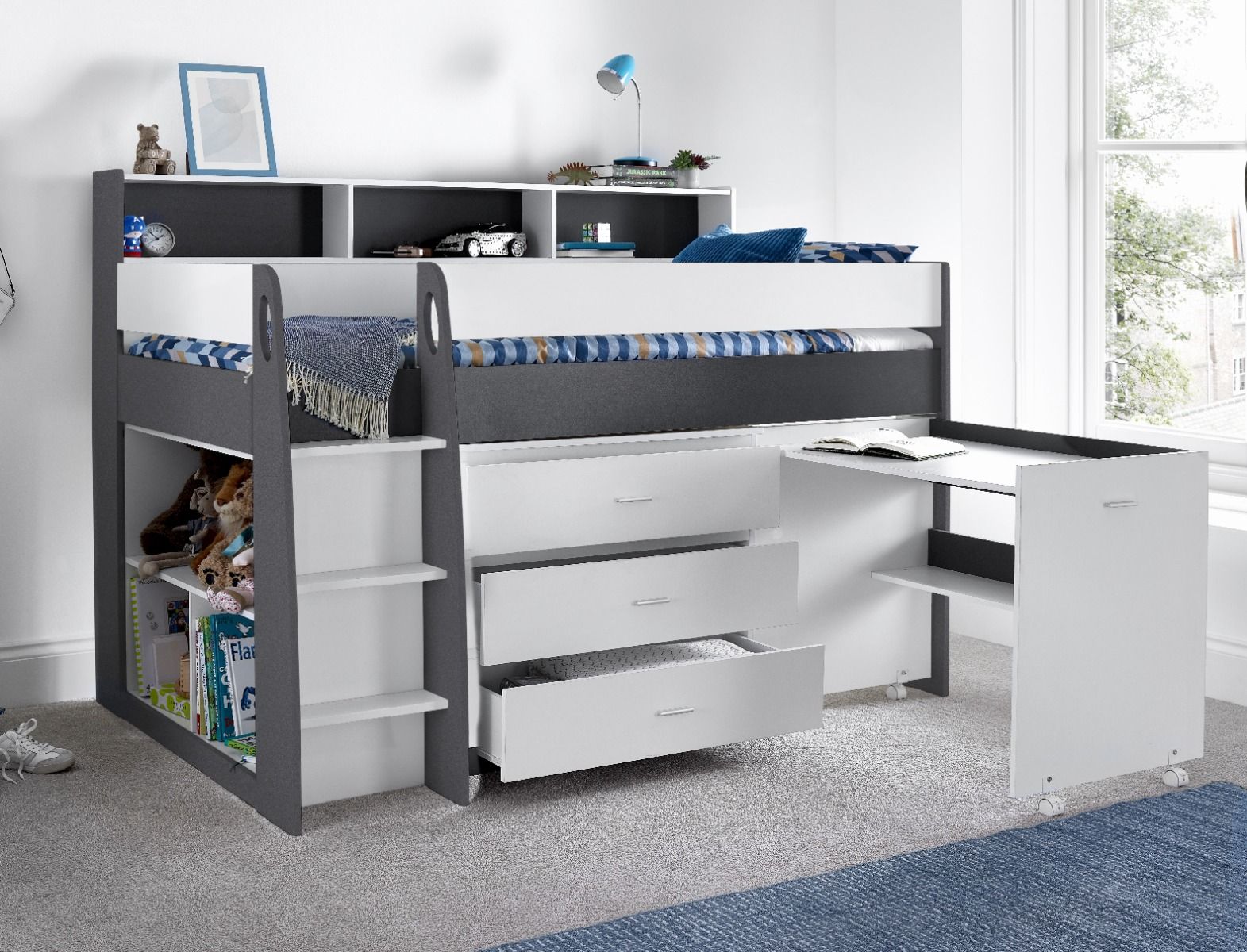 2 elsa midsleeper mix desk drawers open original