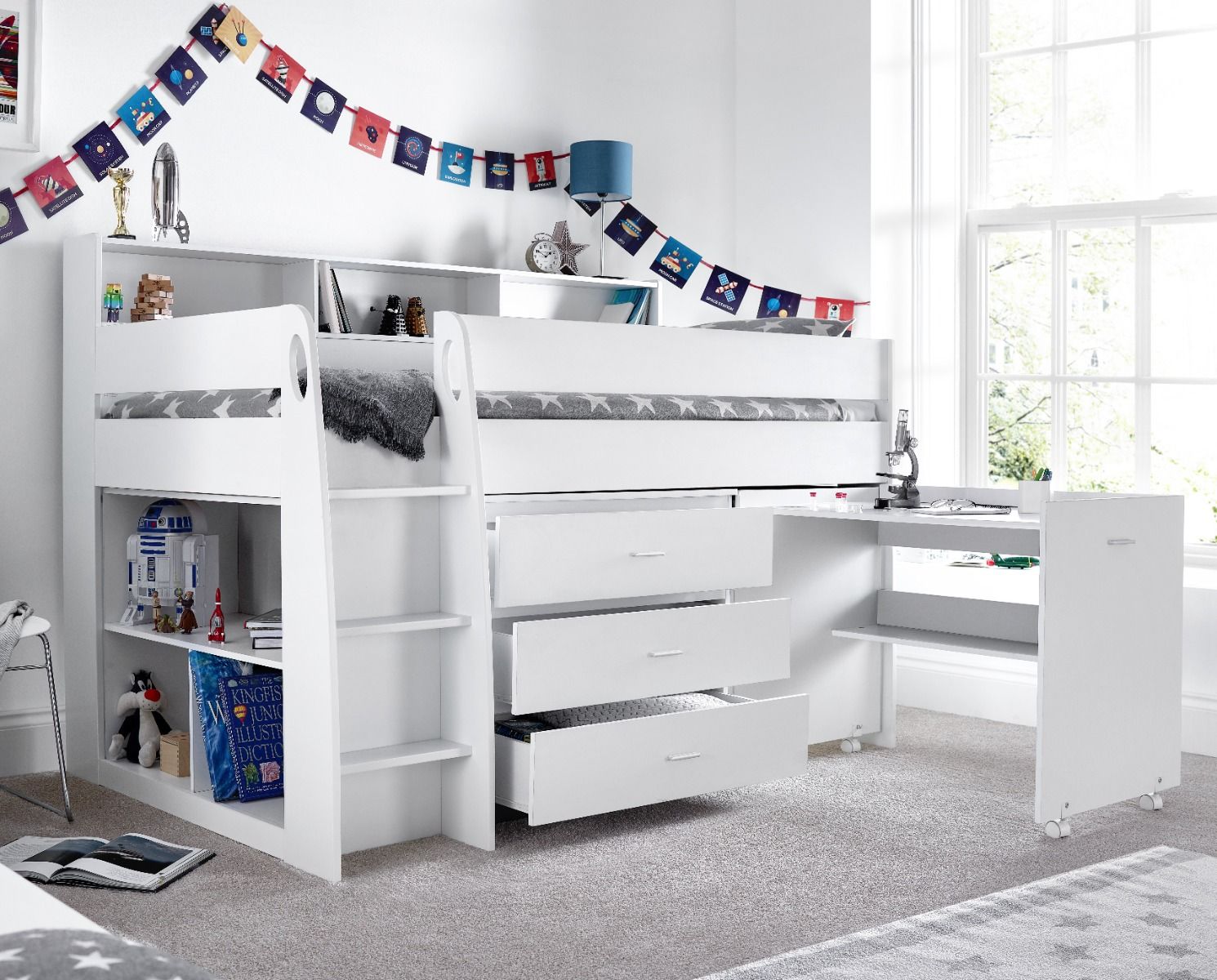 2 elsa midsleeper white desk drawers open original 1