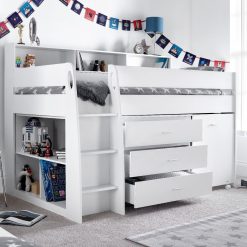 4 elsa midsleeper white drawers open original 1