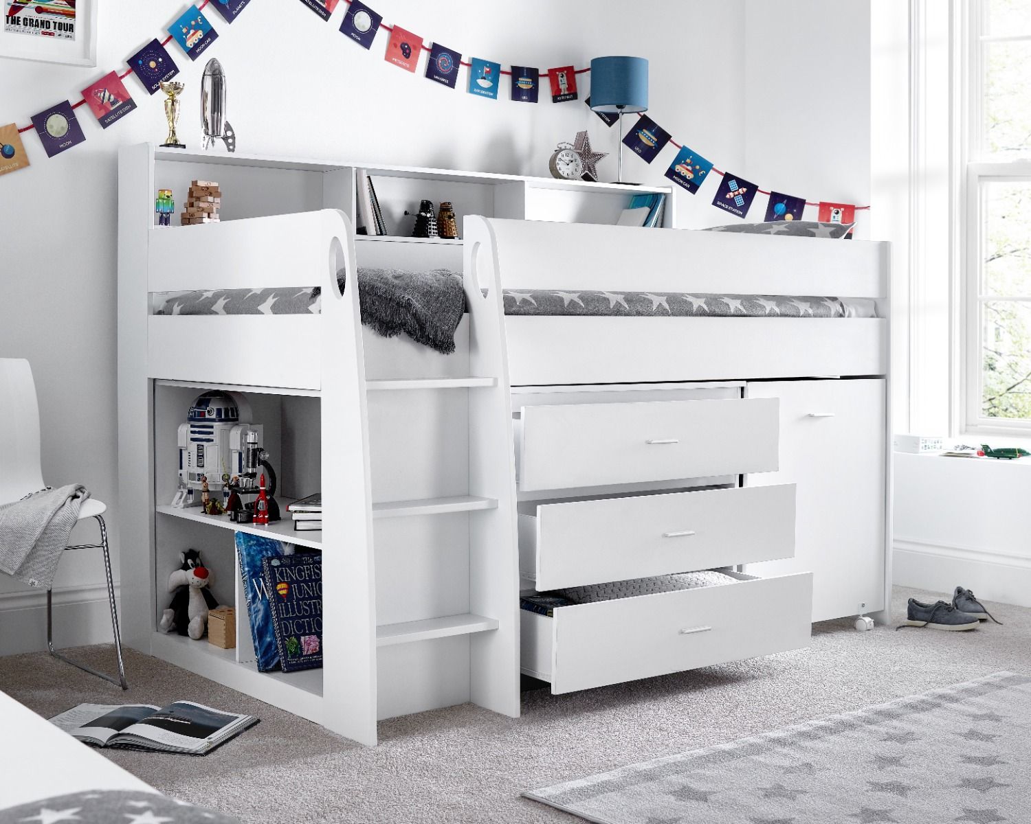 4 elsa midsleeper white drawers open original 1