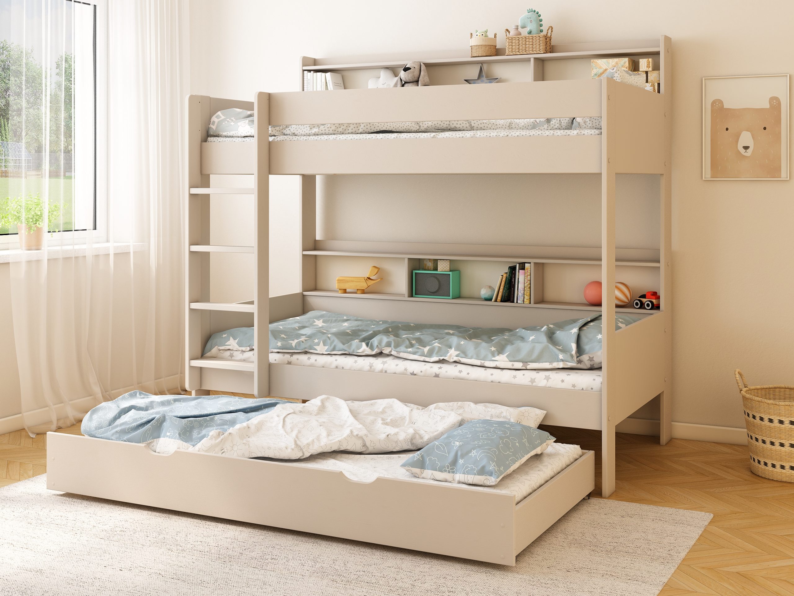 Haven Storage Bunk Bed with trundle beddrawer in Cashmere (2)