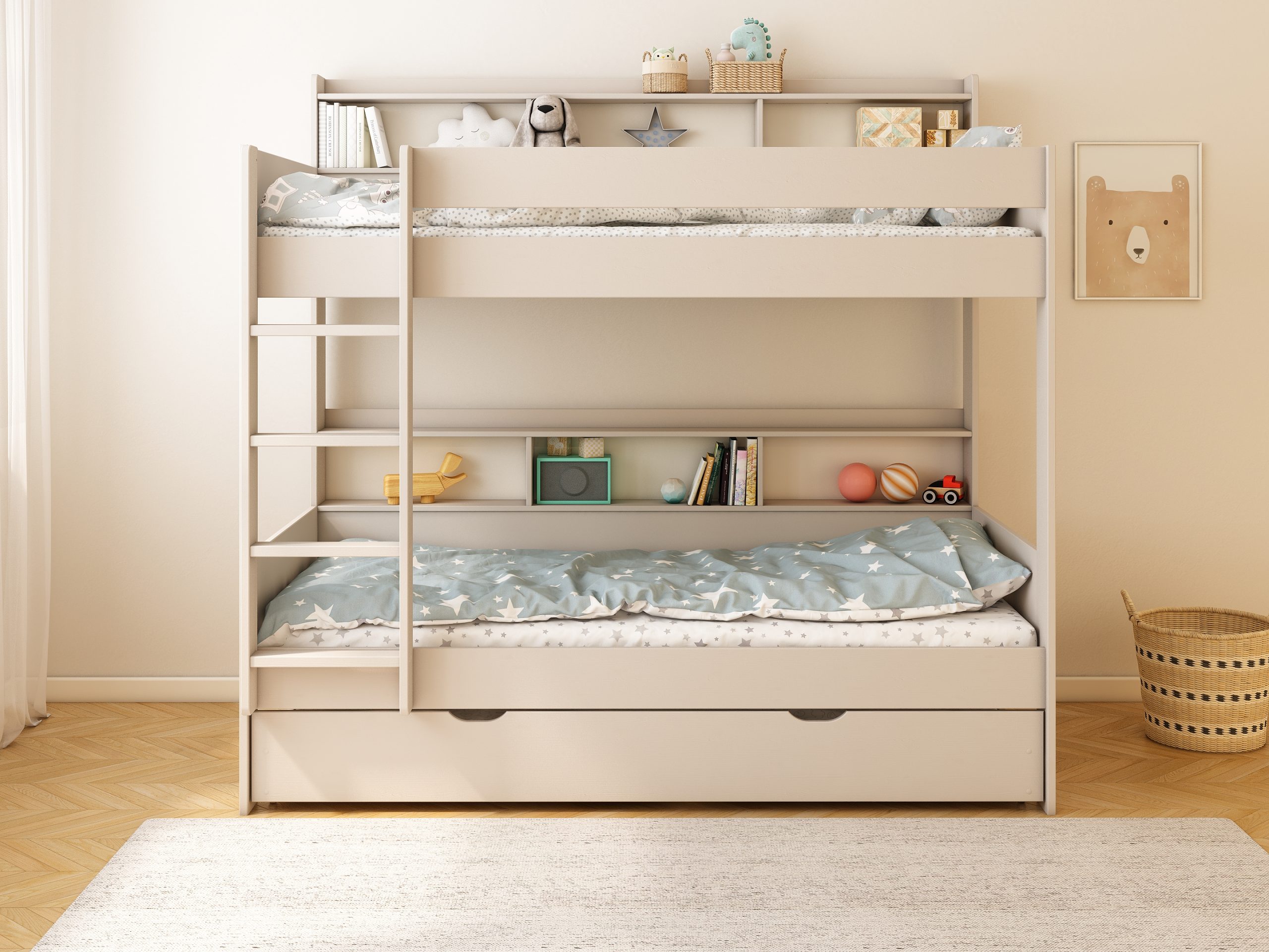 Haven Storage Bunk Bed with trundle beddrawer in Cashmere (3)