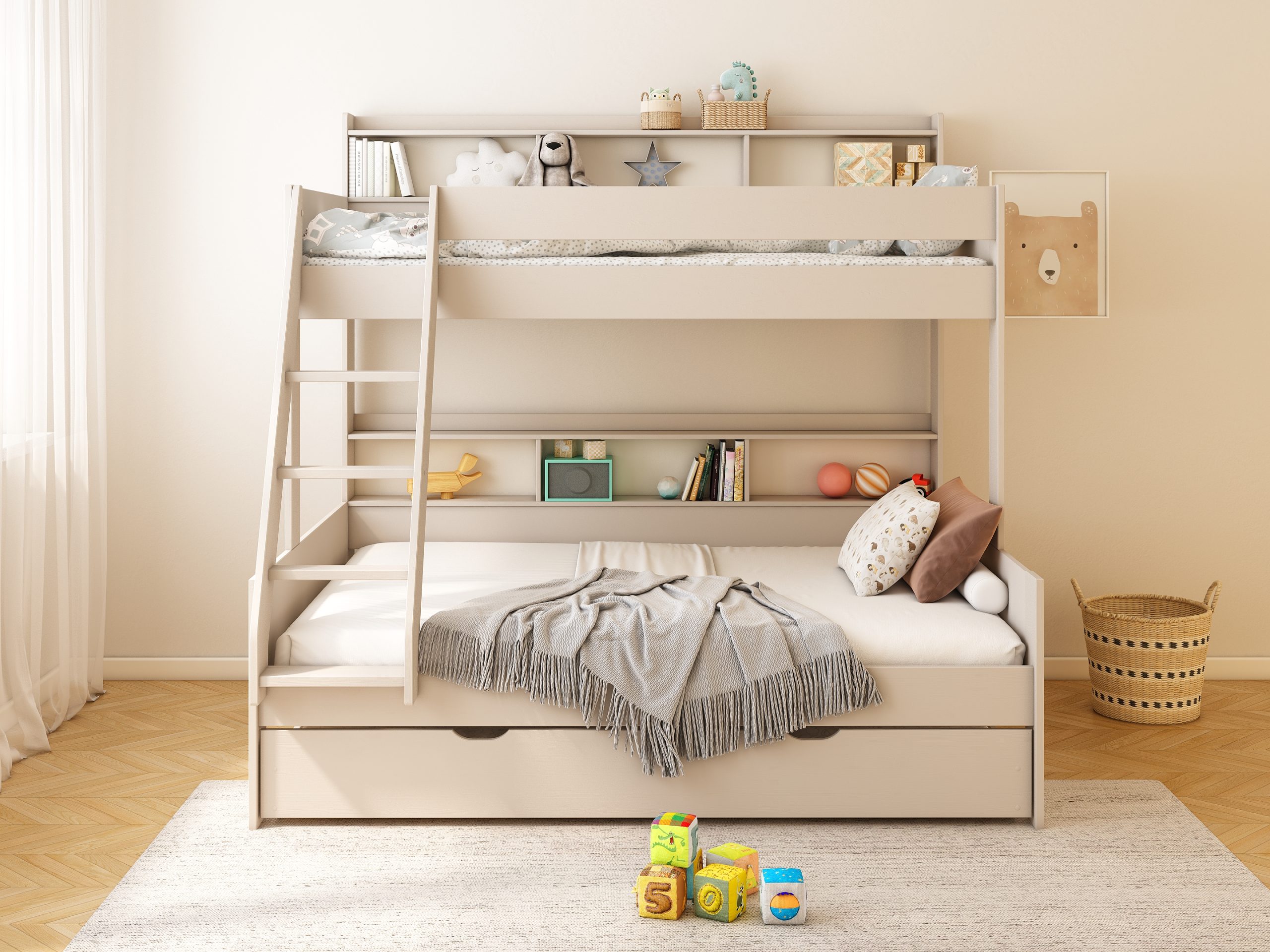 Haven Storage Family Bunk with trundle beddrawer in Cashmere (2)