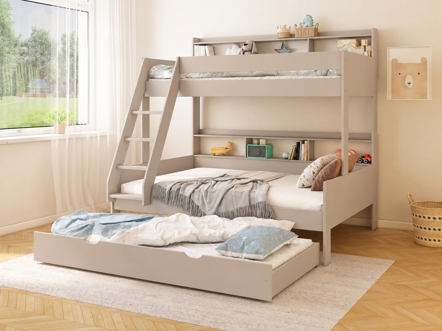 Haven Storage Family Bunk with trundle beddrawer in Cashmere (3)