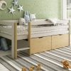 Scandi Toddler Cabin Bed with two storage drawers in Cashmere & Oak (1)